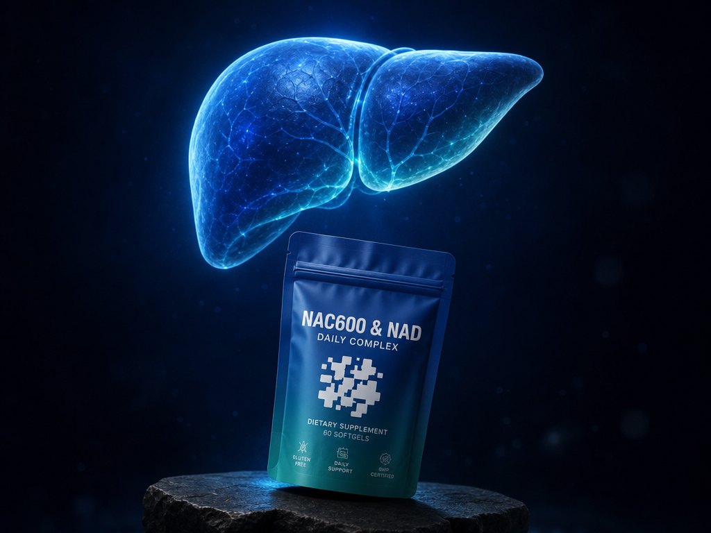 Glowing liver above the NAC600 & NAD pouch