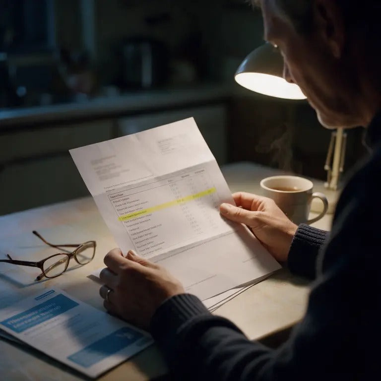 Man reading his liver blood test results